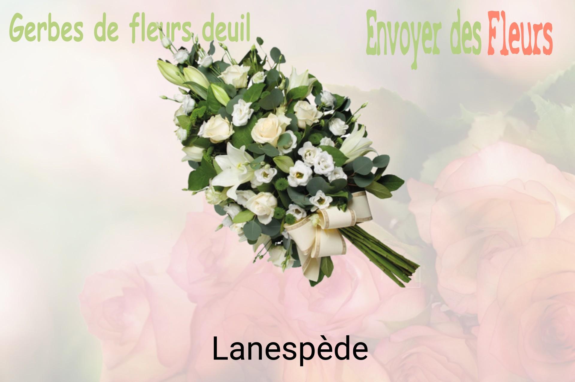 Gerbe de fleurs de deuil livrée à Lanespède